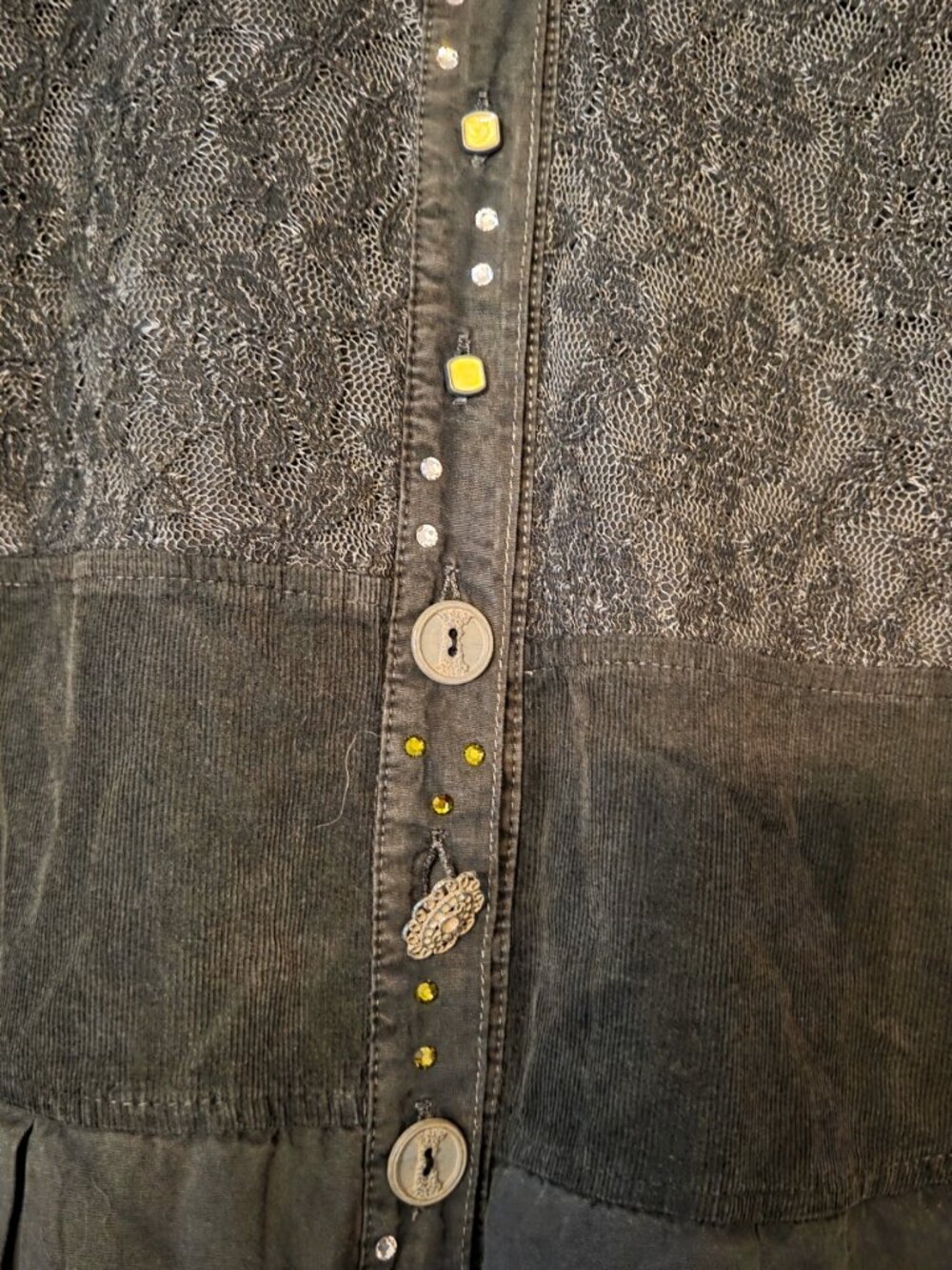 ELISA CAVALETTI GREY BUTTON DOWN BLOUSE/JACKET, XL, MADE IN ITALY - Picture 4 of 13